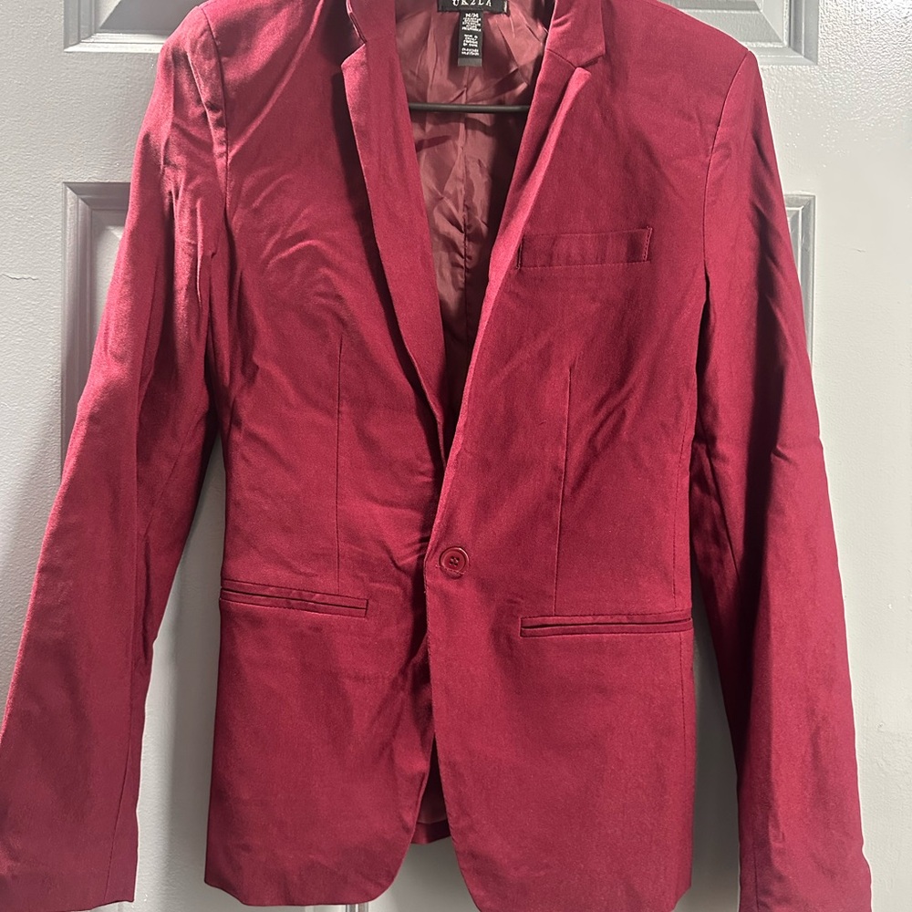 UK2LA Women's Rich Red Blazer